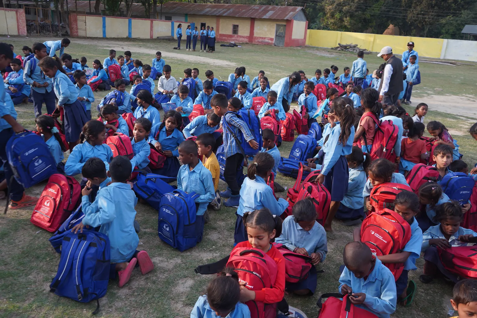 The Forum for Rural Women Ardency Development (FORWARD), in collaboration with the China Foundation and New Light Foundation, distributed school bags, stationery, colouring materials, and hygiene kits to students. 17